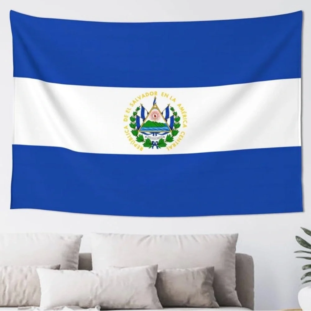 El Salvador Flag Tapestry - Blue and White National Wall Hanging